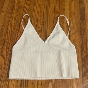 DYNAMIC Women’s Cropped White Ribbed Tank Top - ONE SIZE - Perfect condition
